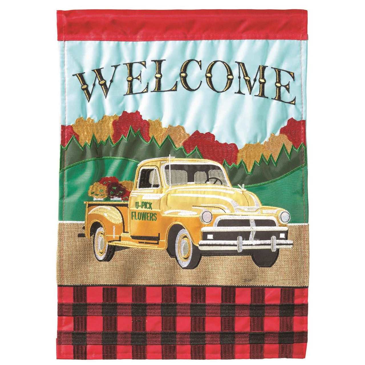 Fall Country Truck Garden Flag