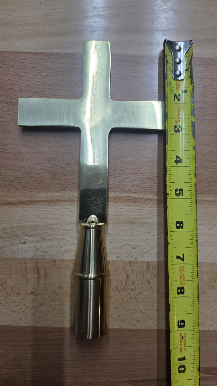 Metal Gold Church Cross for Wood Poles Only
