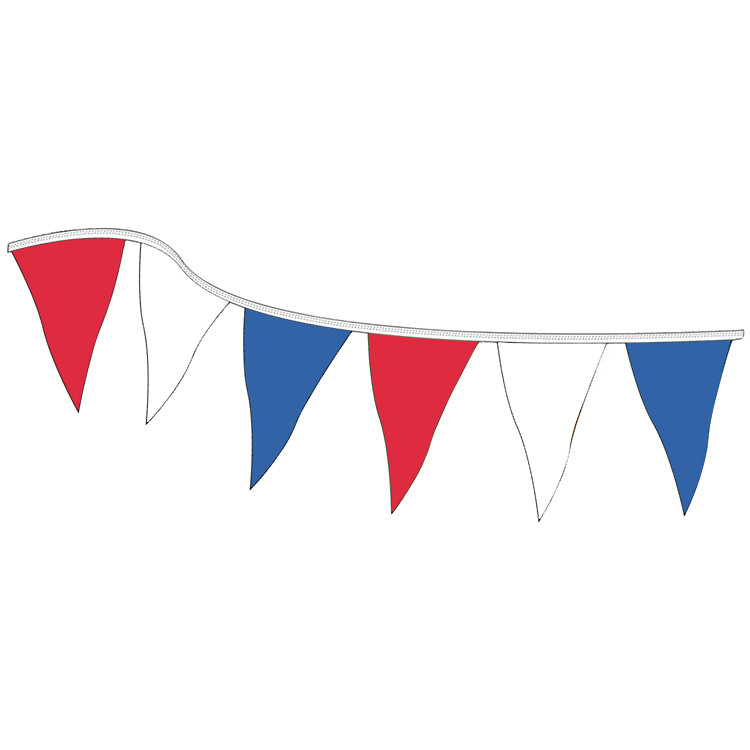 red/white/blue string pennants