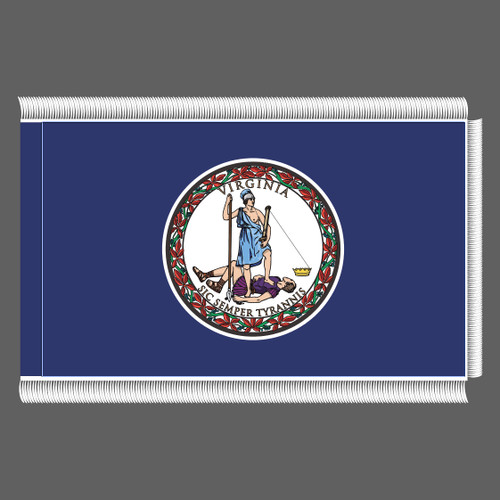 Official State of Virginia Indoor Lobby Flag with White Fringe