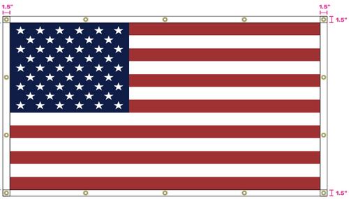 Custom-Hanger / Warehouse 6x10 Ft USA Polyester Flag With Grommets and Framed Header 