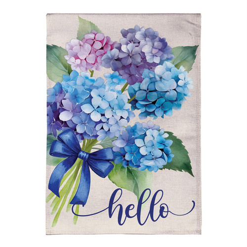Hydrangea Bouquet Burlap House Flag