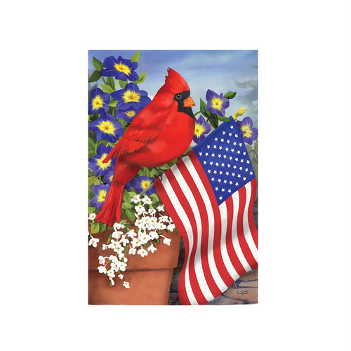Cardinal Glory Suede Garden Flag