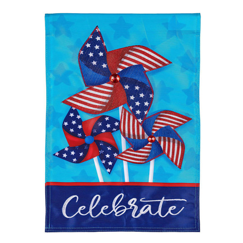 Celebrate Pinwheel Applique Garden Flag