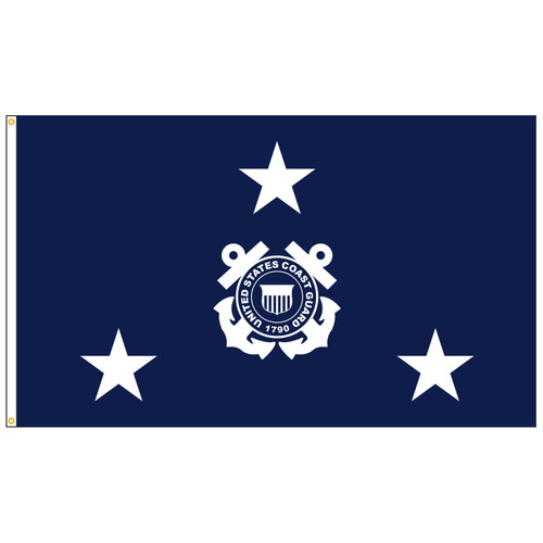 U.S. Coast Guard 3-Star Admiral Flag