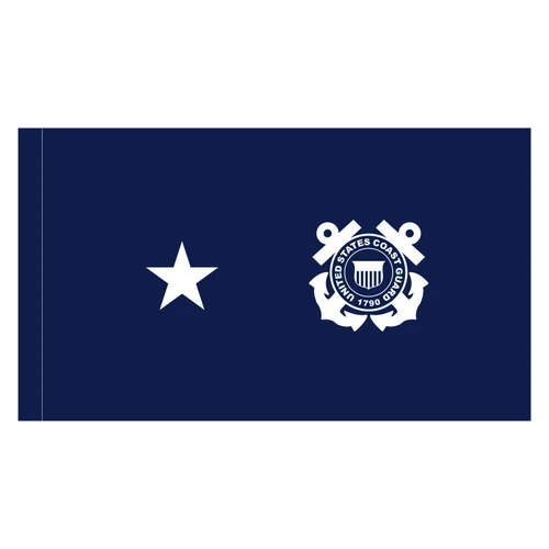 U.S. Coast Guard 1-Star Admiral Flag with pole sleeve