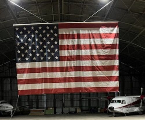 Hanger / Warehouse 25x40 Ft USA Polyester Flag  With Top Header - custom