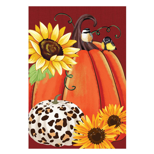 Animal Print Pumpkin House Garden Flag