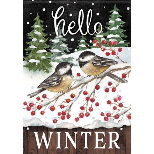 Chickadee Winter DuraSoft House Flag