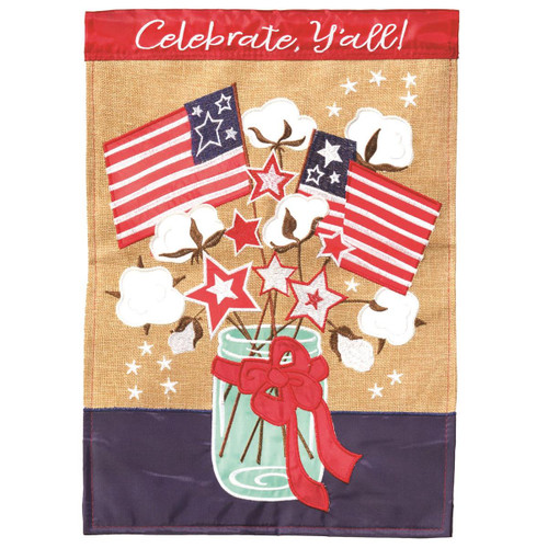 Patriotic Cotton Jar Garden Flag
