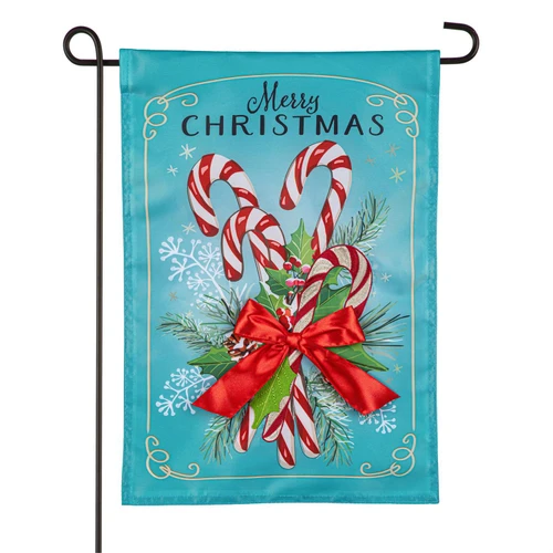Vintage Candy Canes Applique Flag Garden Flag