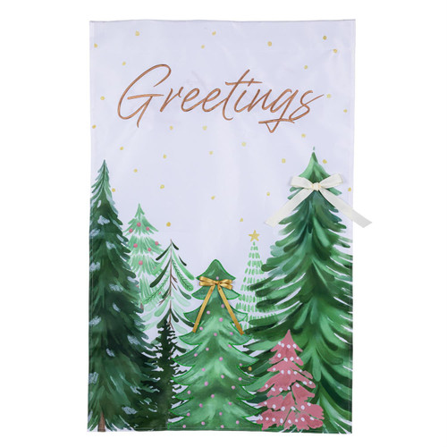 Shades of Emerald Forest Applique House Flag