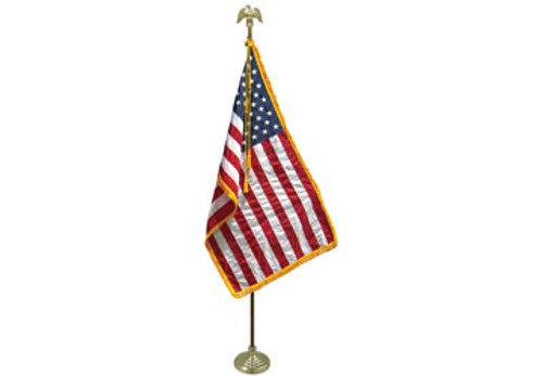 United States lobby flag fringed USA US American