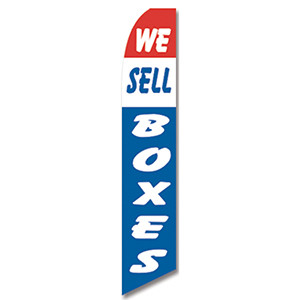 We Sell Boxes Feather Flag