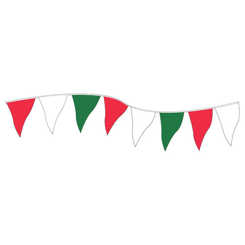 Red, White, and Green String Pennants