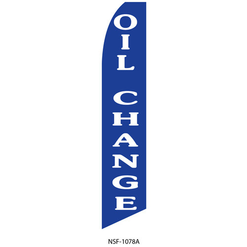 Oil Change - White and Blue - Feather Flag