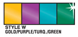 Gold Purple Turquoise and Green Metallic Streamer