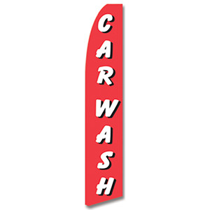 Car Wash - Red and White - Feather Flag
