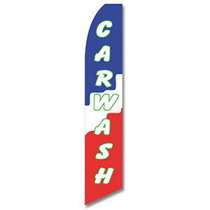 Car Wash- Red/White/Blue-Feather Flag