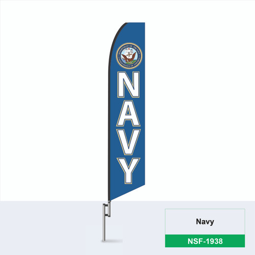 Navy Feather Flag