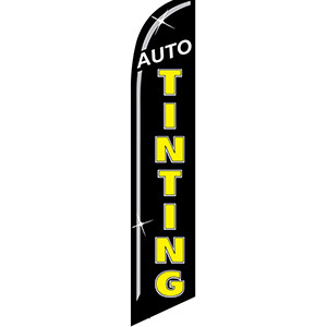 Auto Tinting Feather Flag (black yellow)