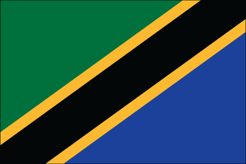 Tanzania - 4" x 6" Miniature Stick Flags