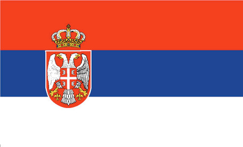 Serbia - 4" x 6" Miniature Stick Flags
