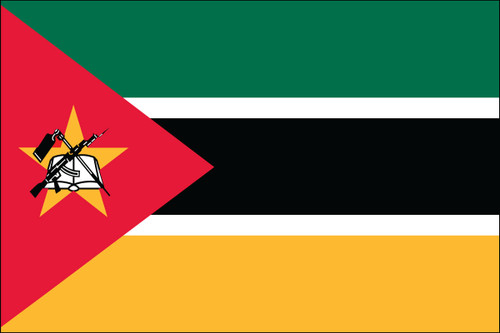 Mozambique - 4" x 6" Miniature Stick Flags