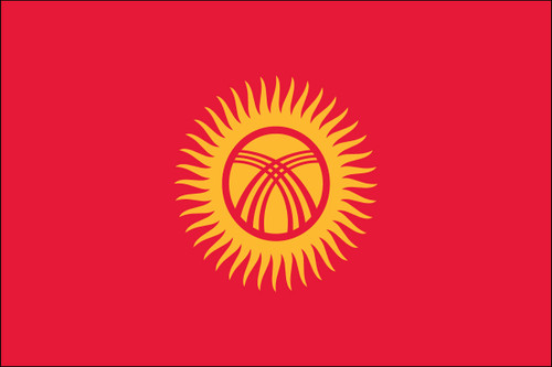 Kyrgyzstan - 4" x 6" Miniature Stick Flags 
