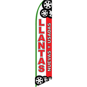 Llantas Nuevas Y Usadas - Feather Flag