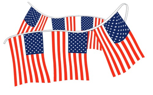 USA Stars and Stripes String Pennant
