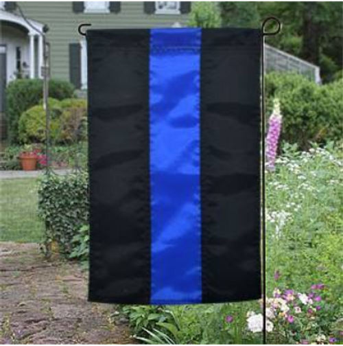 Thin Blue Line Police Garden Flag