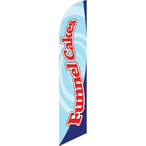 Funnel Cakes (red letters, blue background) Semi Custom Feather Flag Kit