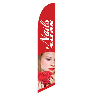 Nails Salon (red background) Semi Custom Feather Flag Kit
