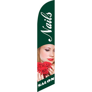 Nails Salon (green background) Semi Custom Feather Flag Kit