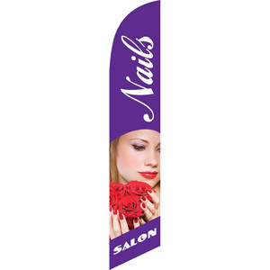 Nails Salon (purple background) Semi Custom Feather Flag Kit