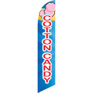 Cotton Candy (red letters, blue background) Semi Custom Feather Flag Kit
