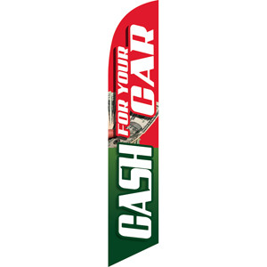 Cash For Your Car (green and red background) Semi Custom Feather Flag Kit