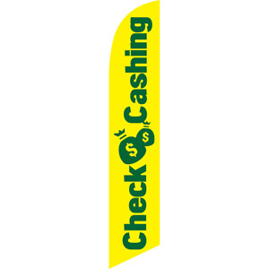 Check Cashing (yellow background) Semi Custom Feather Flag Kit