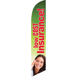 Low Cost Insurance (green background) Semi Custom Feather Flag Kit