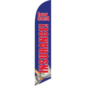 Low Cost Insurance (blue background) Semi Custom Feather Flag Kit