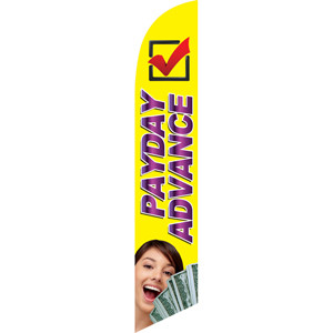 Payday Advance (yellow background) Semi Custom Feather Flag Kit