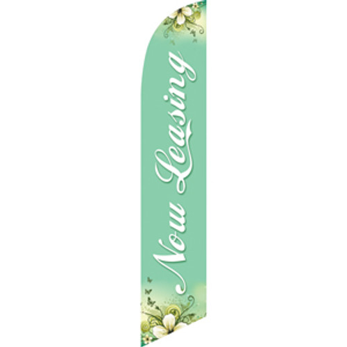 Now Leasing (aqua background) Semi Custom Feather Flag Kit