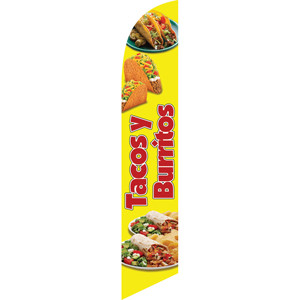 Tacos & Burritos (red letters, yellow background) Semi Custom Feather Flag Kit