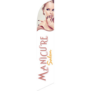 Manicure Salon (woman at top, white background) Semi Custom Feather Flag Kit