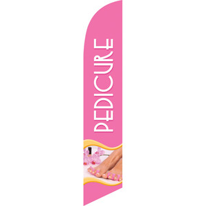 Pedicure Salon (pink background) Semi Custom Feather Flag Kit