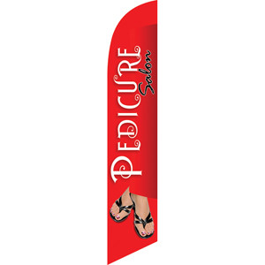 Pedicure Salon (red background) Semi Custom Feather Flag Kit
