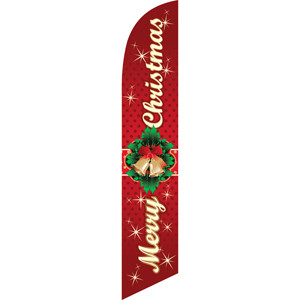 Merry Christmas (wreath centered) Semi Custom Feather Flag Kit