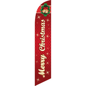 Merry Christmas (wreath on top) Semi Custom Feather Flag Kit