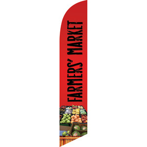 Farmers' Market (red background) Semi Custom Feather Flag Kit